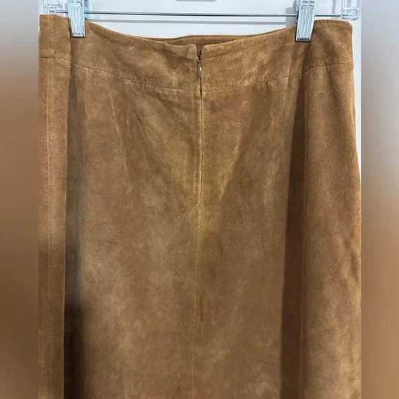 Stunning Vintage Pendleton Camel Brown 100% Leather Maxi Skirt Skirt - Picture 3 of 6